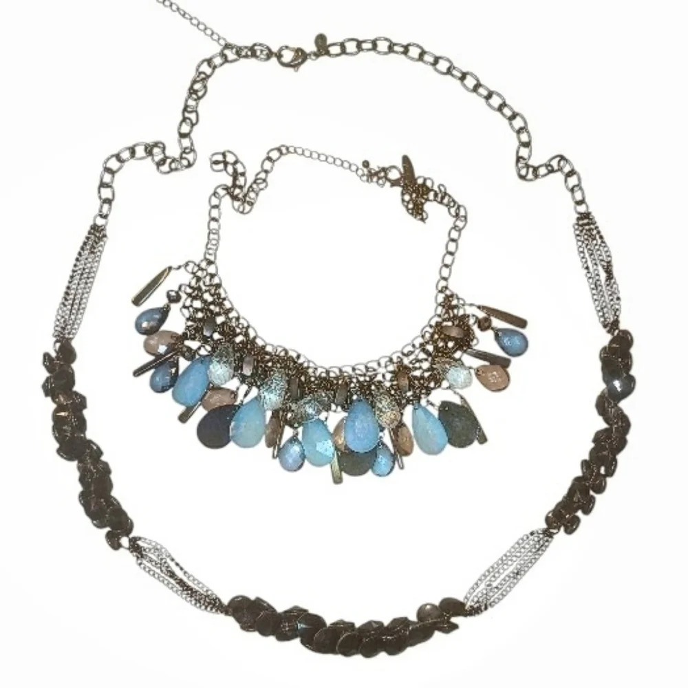 Bundle of 2 Black and Blue Necklaces Mermaidcore